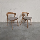 Set of 2 Bok outdoor dining chairs with cushions (Mocha)