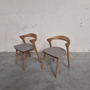 Set of 2 Bok outdoor dining chairs with cushions (Mocha)