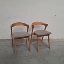 Set of 2 Bok outdoor dining chairs with cushions (Mocha)