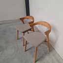 Set of 2 Bok outdoor dining chairs with cushions (Mocha)