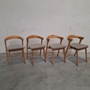 Set of 4 Bok outdoor dining chairs with cushions (Mocha)