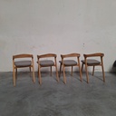 Set of 4 Bok outdoor dining chairs with cushions (Mocha)