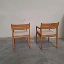 Set of 2 Jack outdoor dining chairs with armrests and cushion (Natural)
