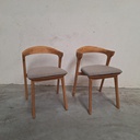 Set of 2 Bok outdoor dining chairs with cushions (Mocha)