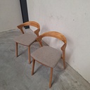 Set of 2 Bok outdoor dining chairs with cushions (Mocha)