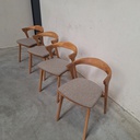 Set of 4 Bok outdoor dining chairs with cushions (Mocha)