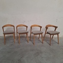 Set of 4 Bok outdoor dining chairs with cushions (Mocha)