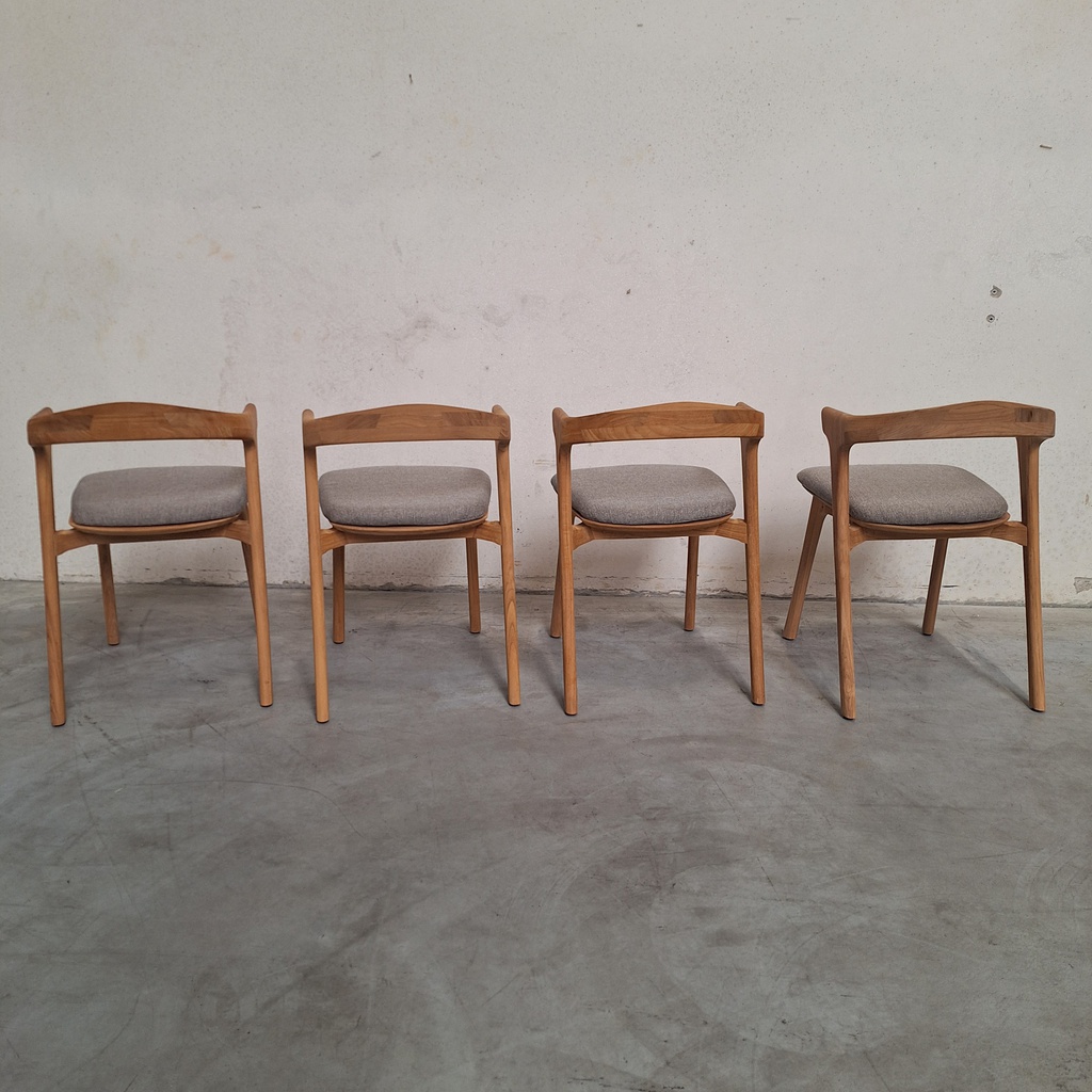 Set of 4 Bok outdoor dining chairs with cushions (Mocha)