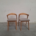 Set of 2 Bok outdoor dining chairs with cushions (Mocha)