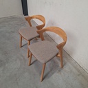 Set of 2 Bok outdoor dining chairs with cushions (Mocha)