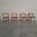 Set of 4 Bok outdoor dining chairs with cushions (Mocha)
