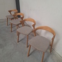 Set of 4 Bok outdoor dining chairs with cushions (Mocha)