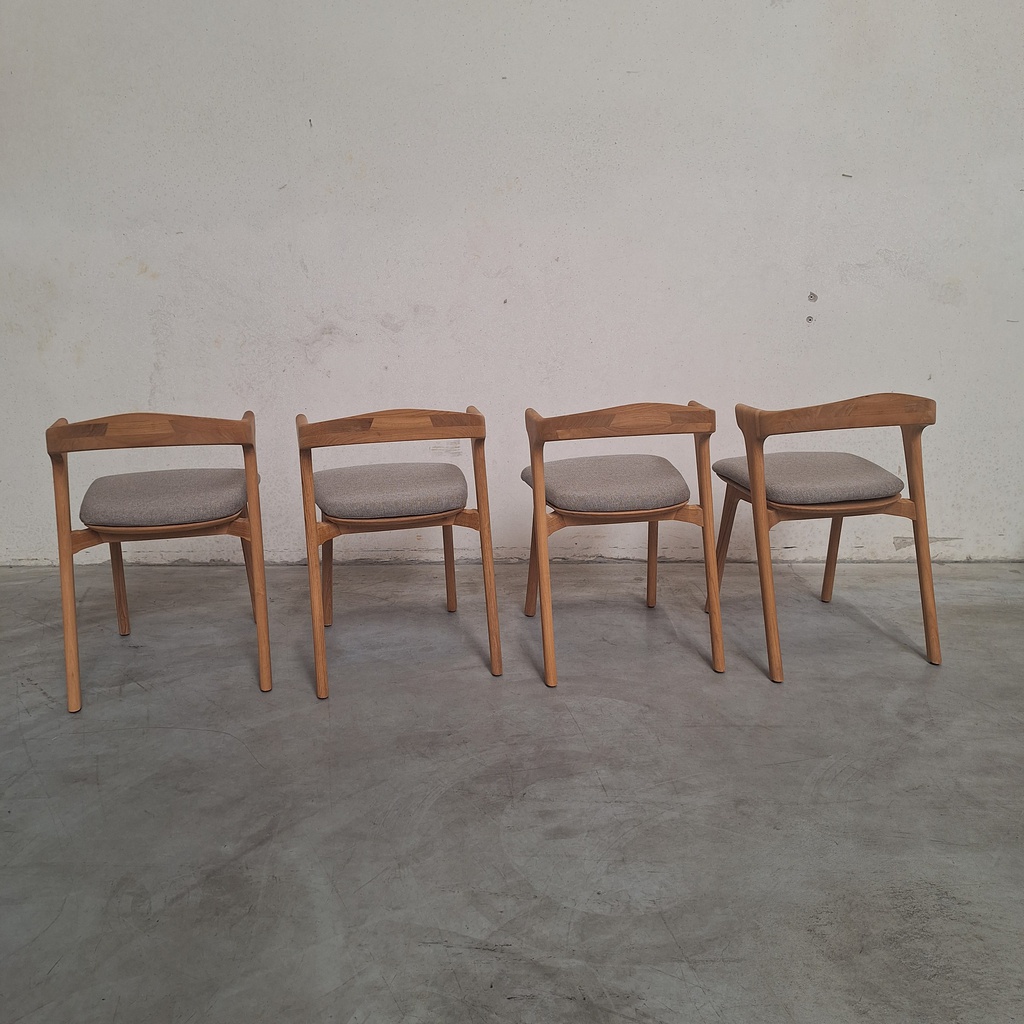 Set of 4 Bok outdoor dining chairs with cushions (Mocha)