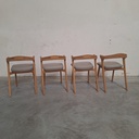 Set of 4 Bok outdoor dining chairs with cushions (Mocha)