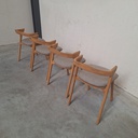 Set of 4 Bok outdoor dining chairs with cushions (Mocha)