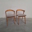 Set of 2 Bok outdoor dining chairs with cushions (Mocha)