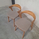 Set of 2 Bok outdoor dining chairs with cushions (Mocha)