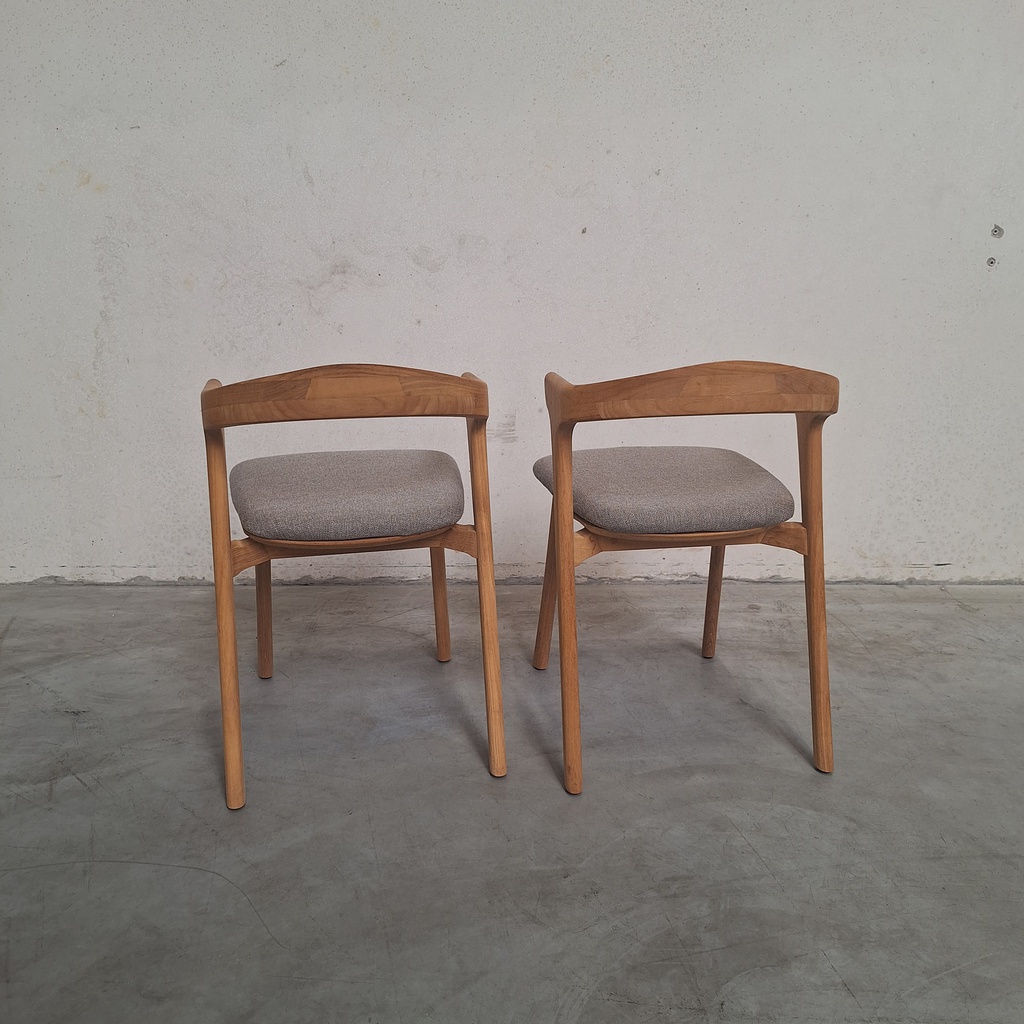 Set of 2 Bok outdoor dining chairs with cushions (Mocha)
