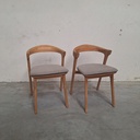 Set of 2 Bok outdoor dining chairs with cushions (Mocha)