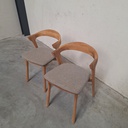 Set of 2 Bok outdoor dining chairs with cushions (Mocha)