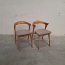Set of 2 Bok outdoor dining chairs with cushions (Mocha)