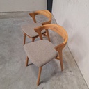 Set of 2 Bok outdoor dining chairs with cushions (Mocha)