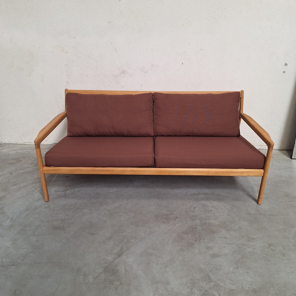 Jack outdoor 2 seater sofa with cushion (Burgundy)