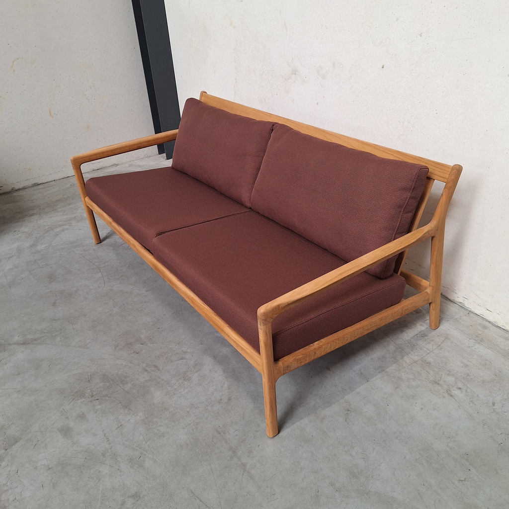 Jack outdoor 2 seater sofa with cushion (Burgundy)