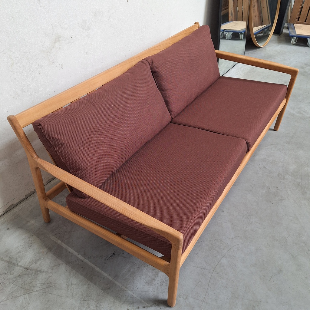 Jack outdoor 2 seater sofa with cushion (Burgundy)