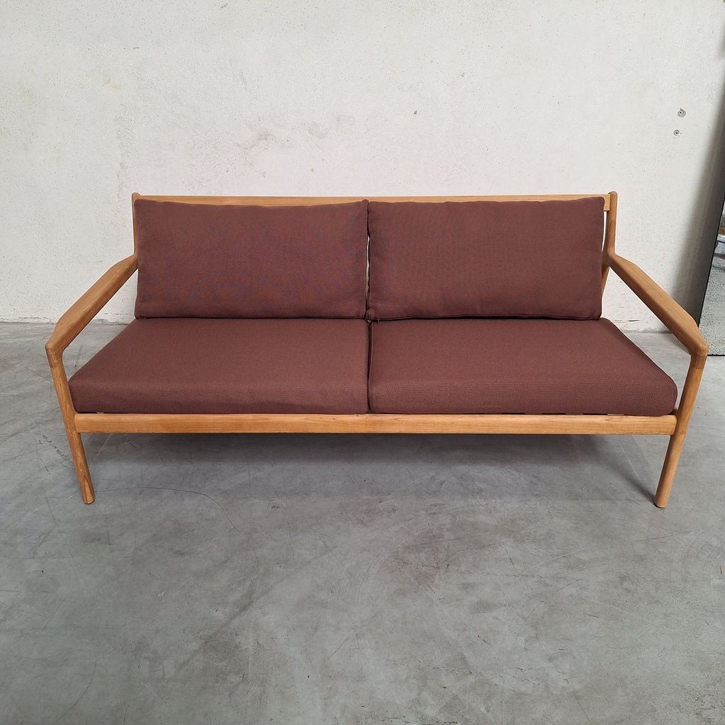 Jack outdoor 2 seater sofa with cushion (Burgundy)