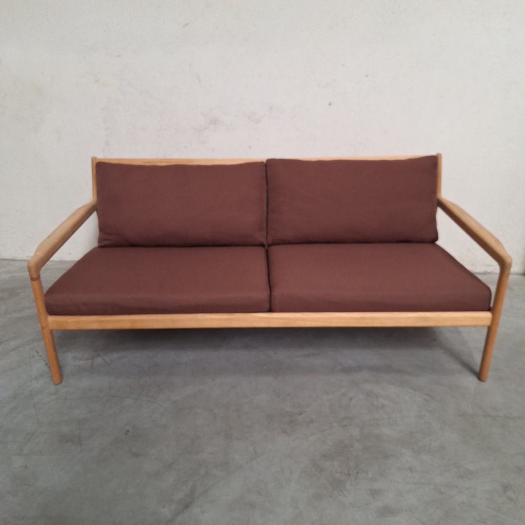 Jack outdoor 2 seater sofa with cushion (Burgundy)