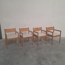 Set of 4 Jack outdoor dining chairs with cushion (Natural)
