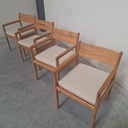 Set of 4 Jack outdoor dining chairs with cushion (Natural)