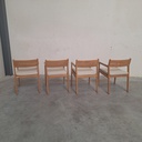 Set of 4 Jack outdoor dining chairs with cushion (Natural)