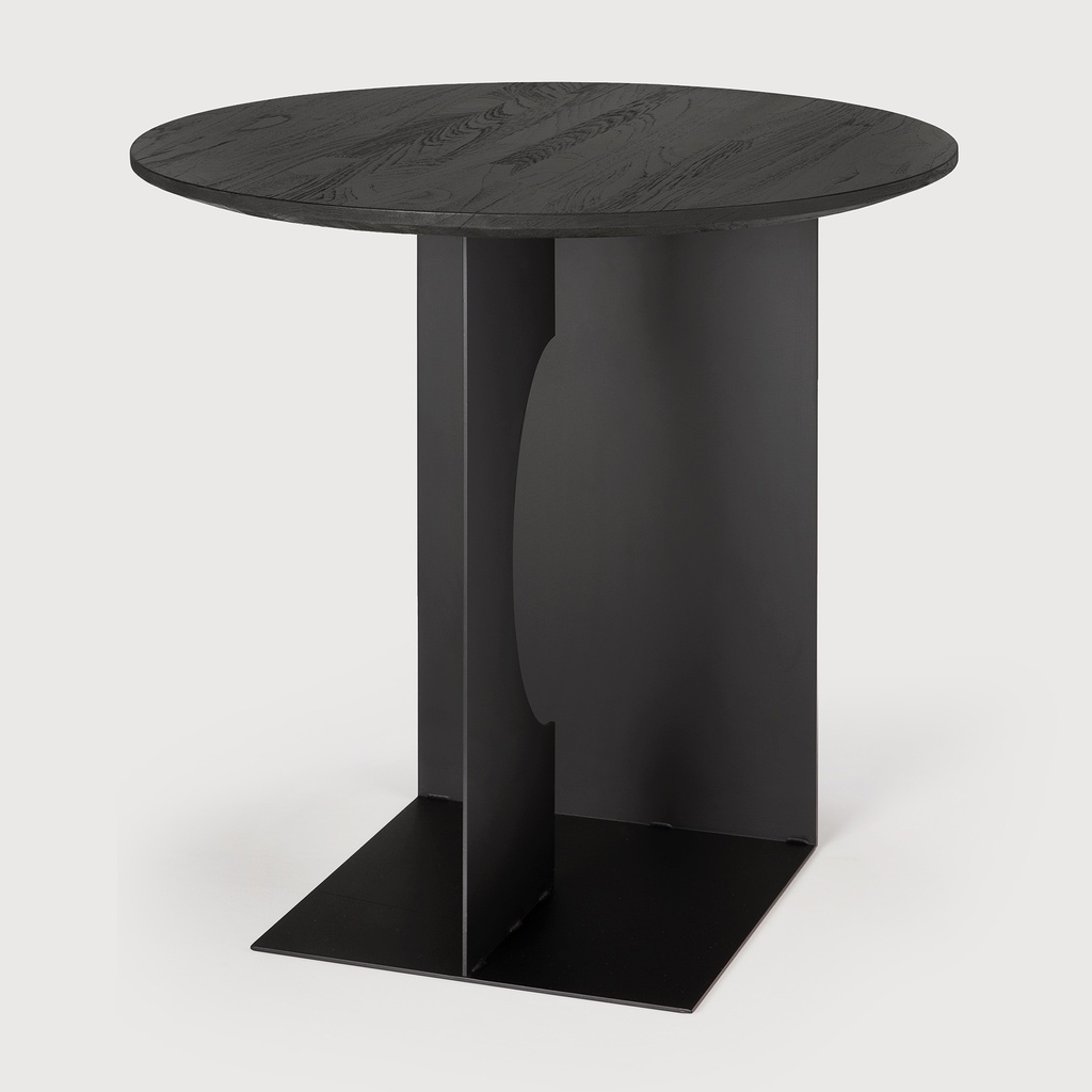 Teak Arc side table - black 50x50x47