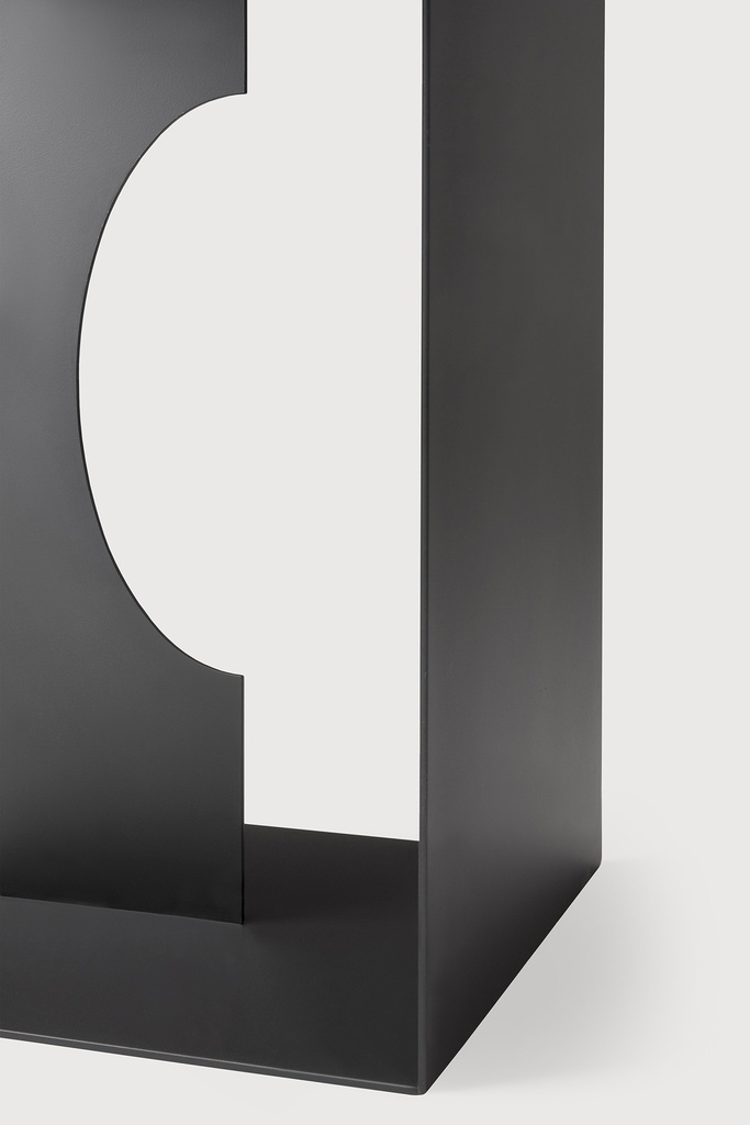 Teak Arc side table - black 50x50x47