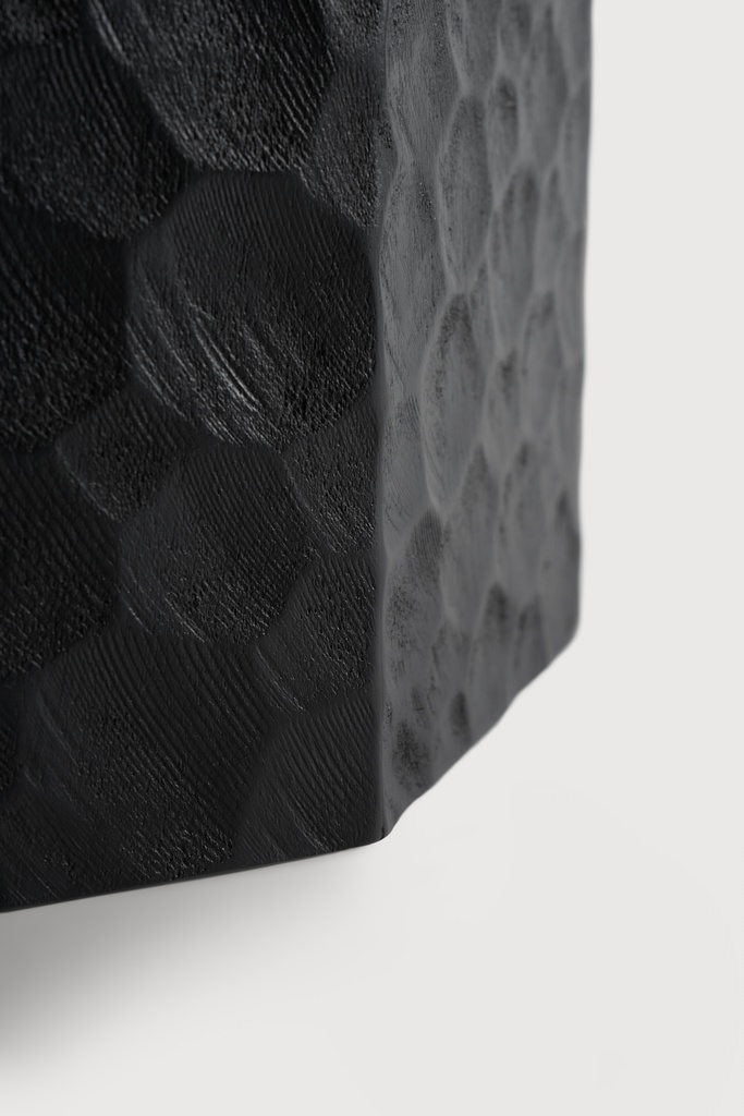 Black Chopped paper basket - mahogany