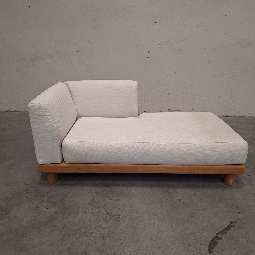 Monocle outdoor daybed - Left arm with cushion (white)