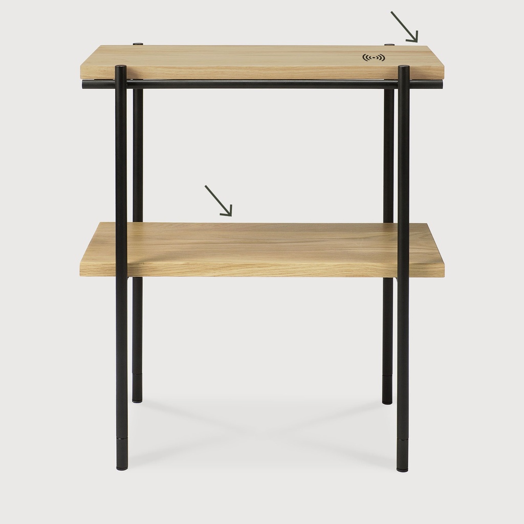 Oak Rise Side table - wireless charging