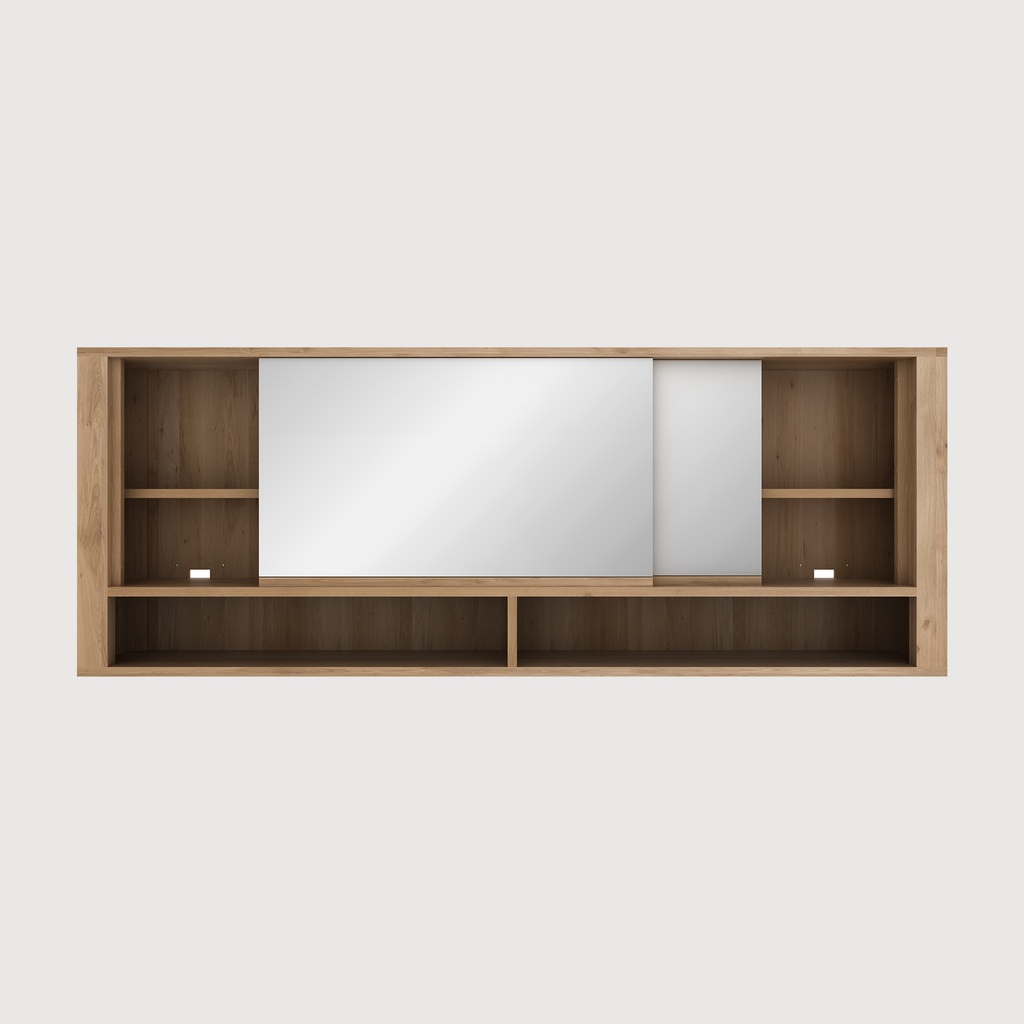Oak Shadow bathroom mirror - 2 sliding doors