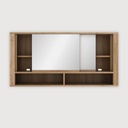 Oak Shadow bathroom mirror cabinet - 2 sliding doors