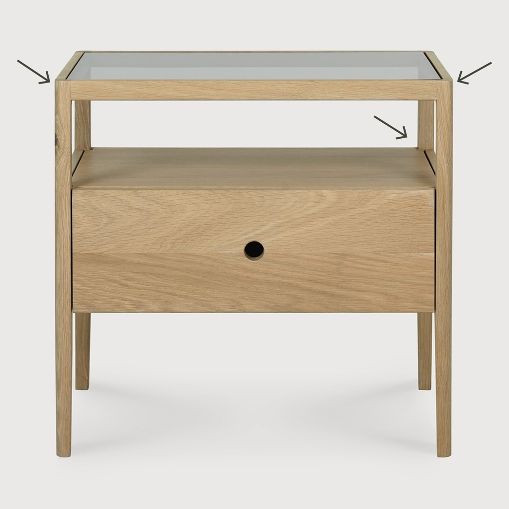 Spindle bedside table