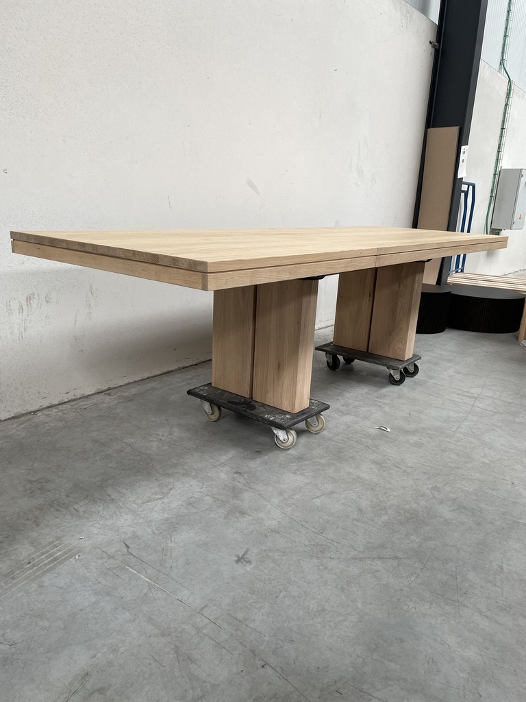 Double extendable dining table