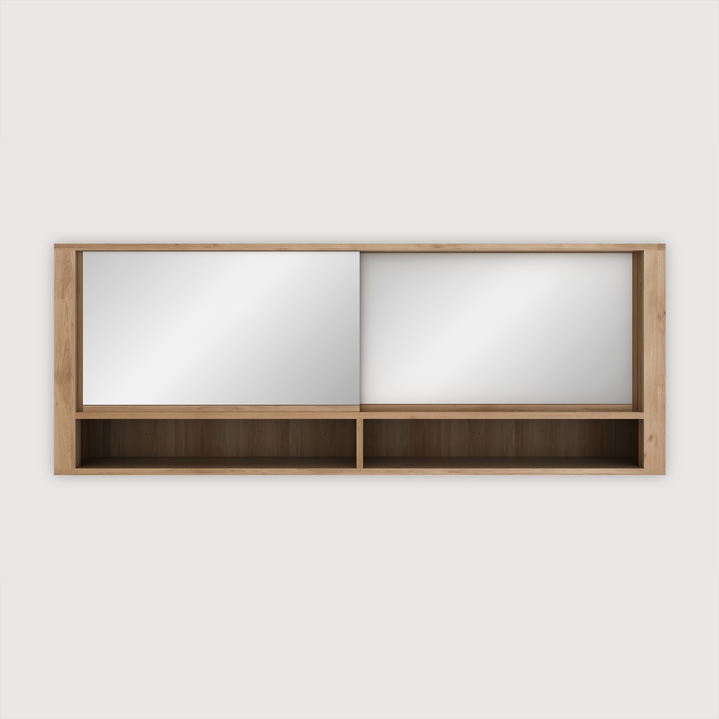 Oak Shadow bathroom mirror - 2 sliding doors