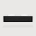 Qualitime black bathroom cabinet (2 drawers) - set