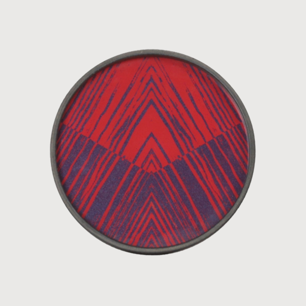 Midnight Linear Circles glass tray