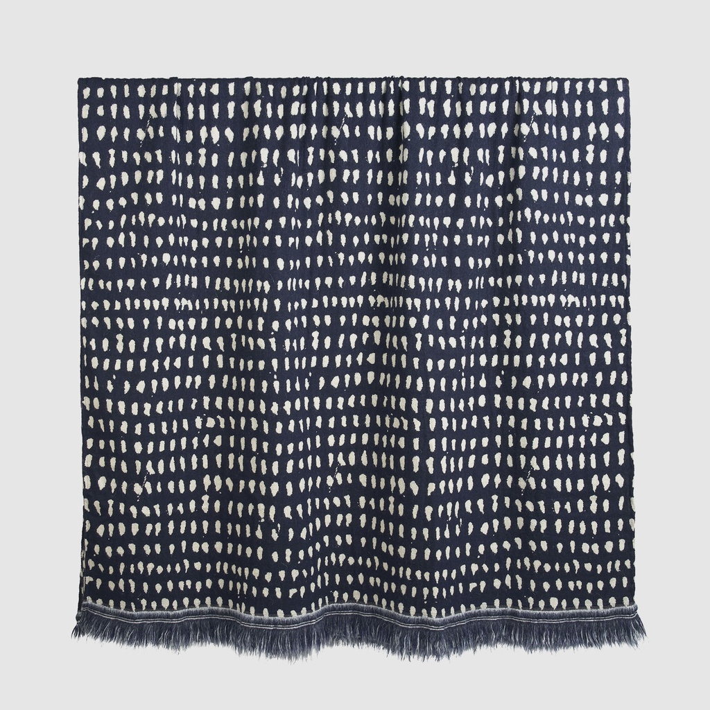 Navy Dots throw