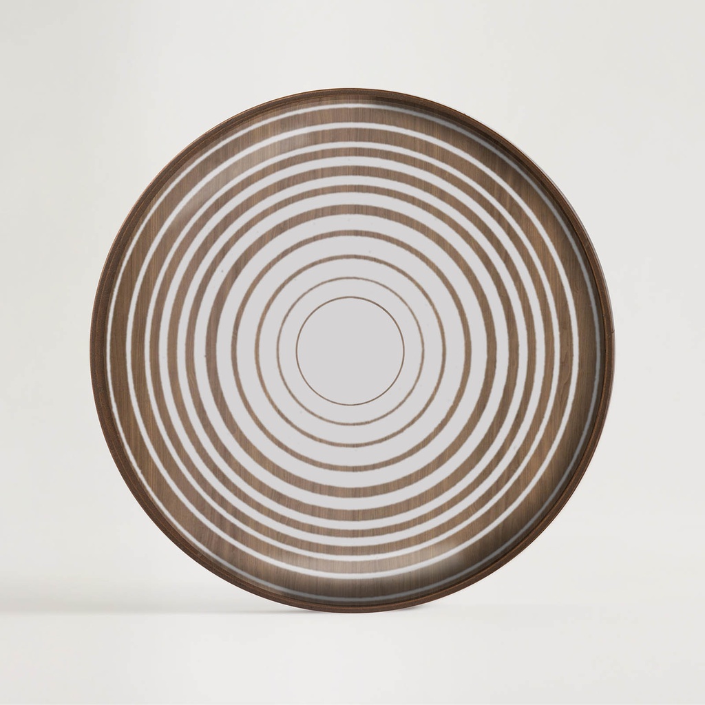 Cream Circles glass valet tray