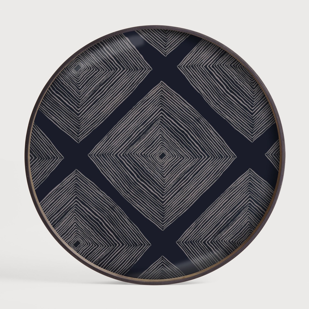 Linear Squares glazen dienblad 