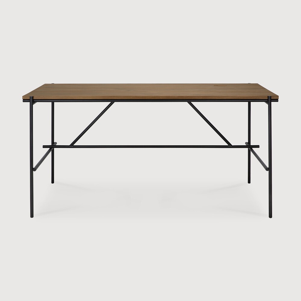 Bureau Oscar en teck - 160cm (avec système de rangement pour câbles)